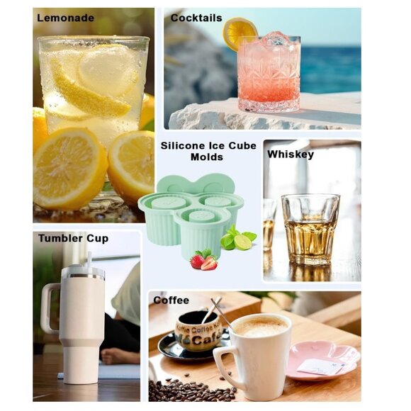 Silicone Ice Cube Mold-3 Cylinder Large Ice Cubes for Freezer - Picture 5 of 6